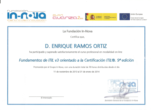 Diploma Certificación ITIL