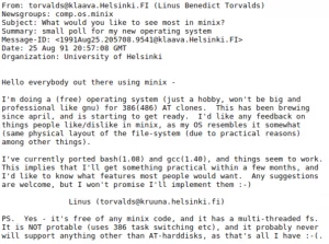 linux-first-announcement-email