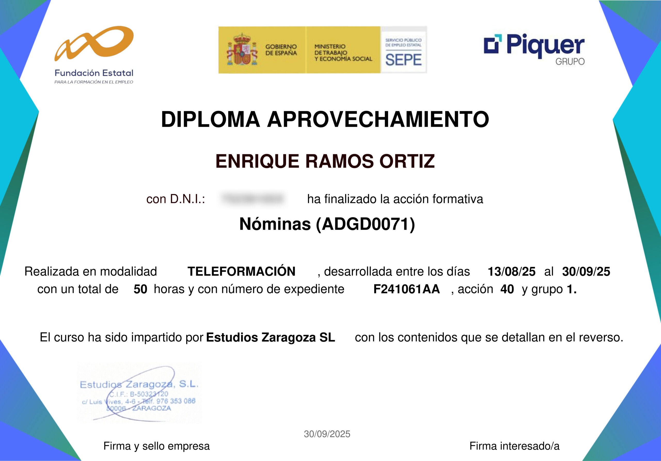 En este momento estás viendo Certificado curso Nóminas (ADGD0071)